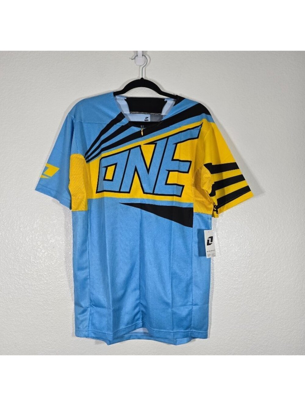 One Industries ION Cycling Jersey Men Medium Blue Quarter Zip Short Sleeve Sport